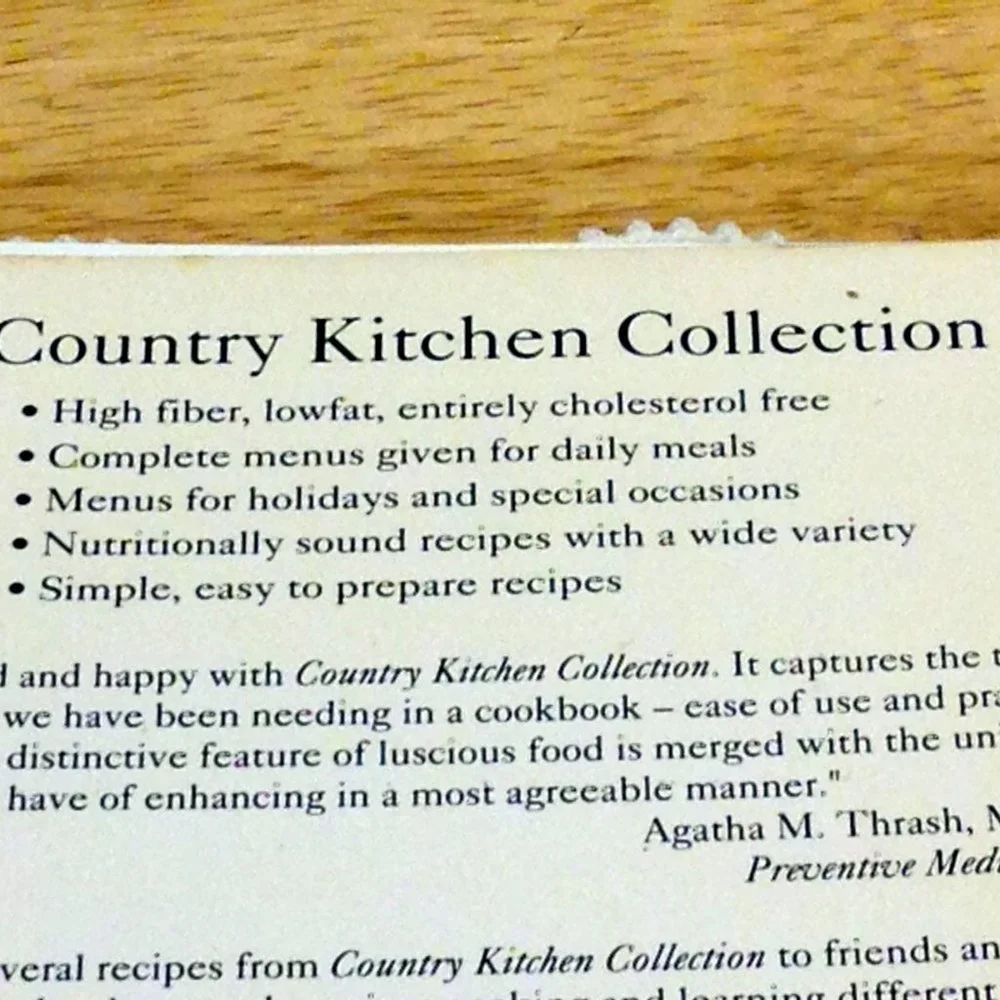 Vintage Country Kitchen Collection, Vegetarian cookbook